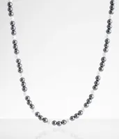 BKE Faux Pearl & Hematite 21" Necklace