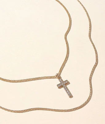 BKE 2 Pack Cross 22" & 24" Necklace Set