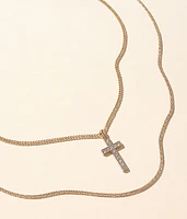 BKE 2 Pack Cross 22" & 24" Necklace Set