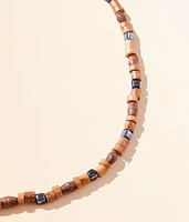 Hematite & Wood 18" Necklace