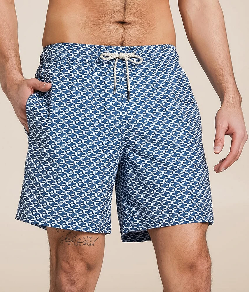 The Bayberry Geo Stretch Swim Trunks