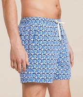 The Bungalow Rolling Waves Stretch Swim Trunks