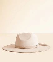 Fame Accessories Fringe Banded Panama Hat