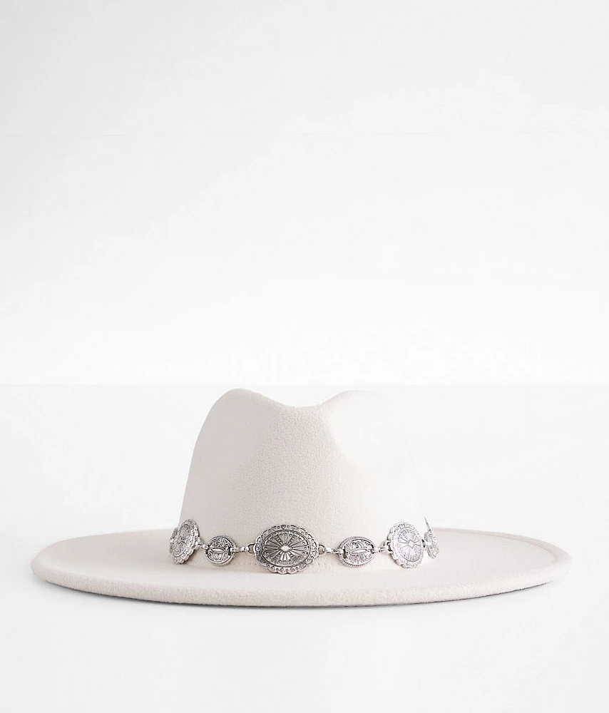 Fame Accessories Concho Banded Panama Hat