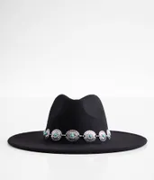 Fame Accessories Turquoise Chain Panama Hat