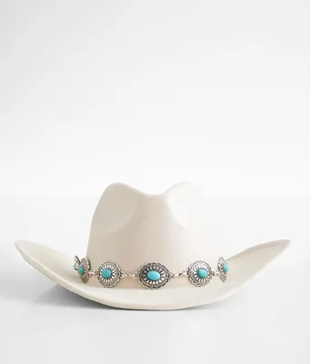 Fame Accessories Turquoise Conch Cowboy Hat
