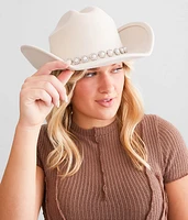 Faux Pearl Cowboy Hat