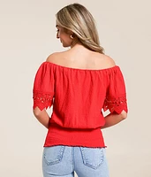 Textured Off The Shoulder Top