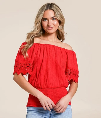 Textured Off The Shoulder Top