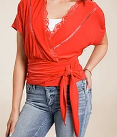 Surplice Side Tie Top
