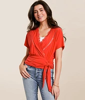 Surplice Side Tie Top