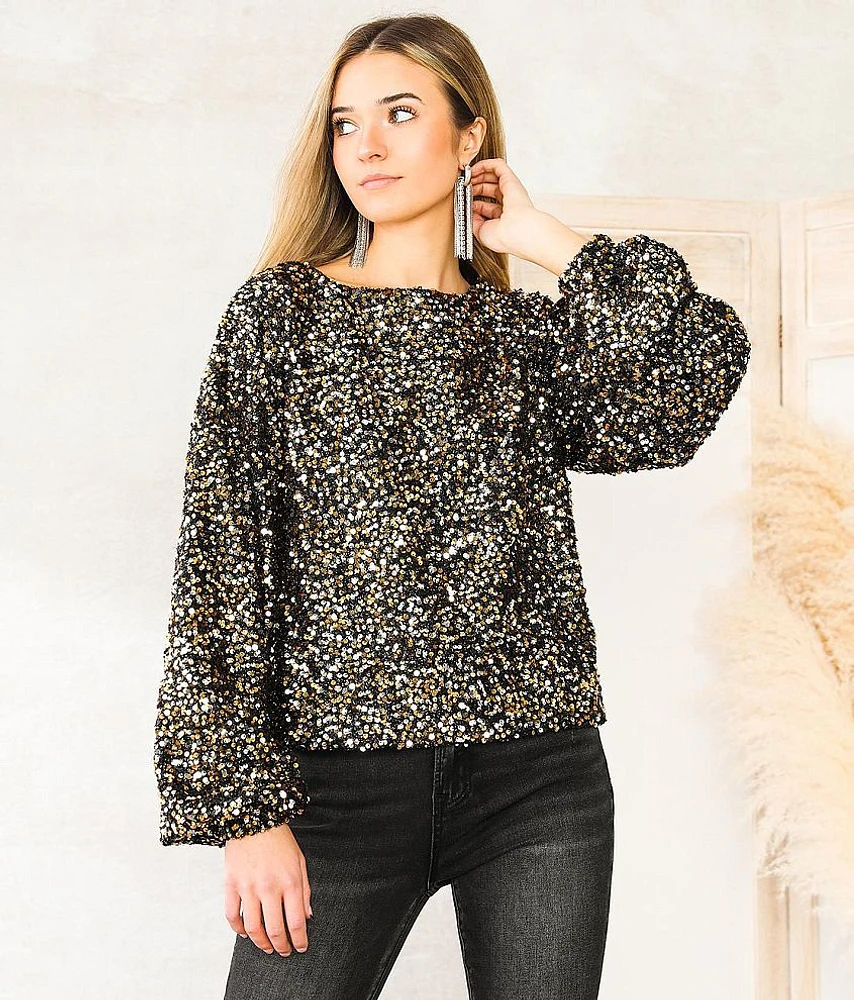 Sequin Eyelash Top