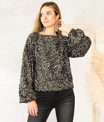 Sequin Eyelash Top