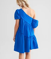 Cold Shoulder Tiered Mini Dress