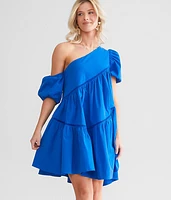 Cold Shoulder Tiered Mini Dress