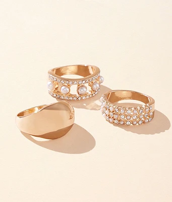 boutique by BKE 3 Pack Glitz Ring Set