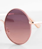 Halo Glitter Round Sunglasses