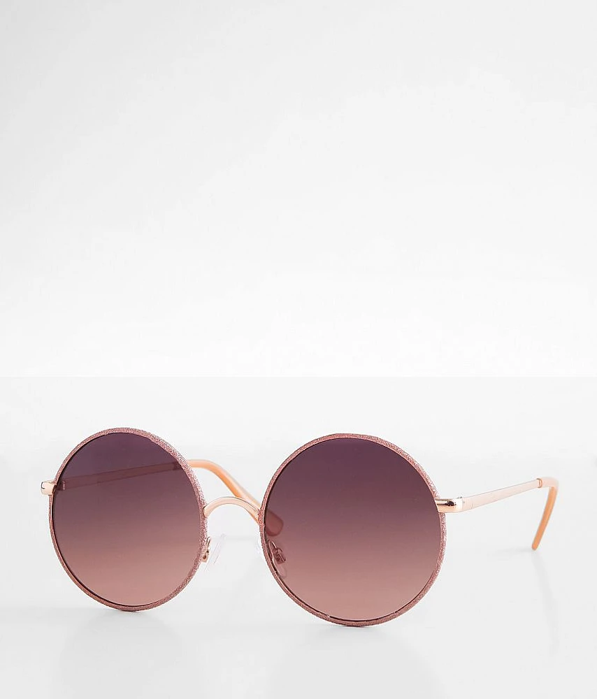 Halo Glitter Round Sunglasses