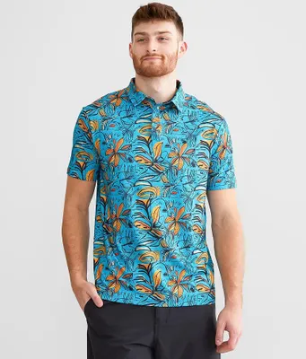 Flomotion Native Floral Performance Stretch Polo