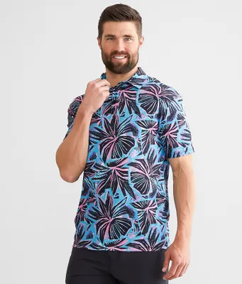 Flomotion Funky Floral Performance Stretch Polo