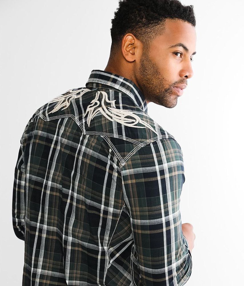 Buckle Black Plaid Standard Stretch Shirt