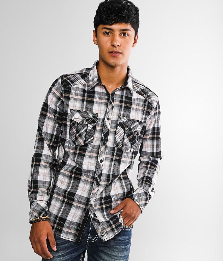 Buckle Black Plaid Standard Stretch Shirt