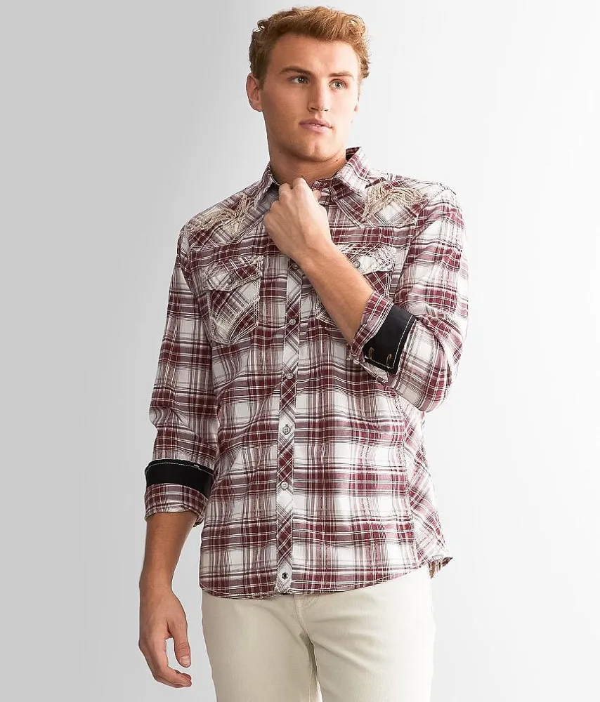 Buckle Black Plaid Athletic Stretch Shirt