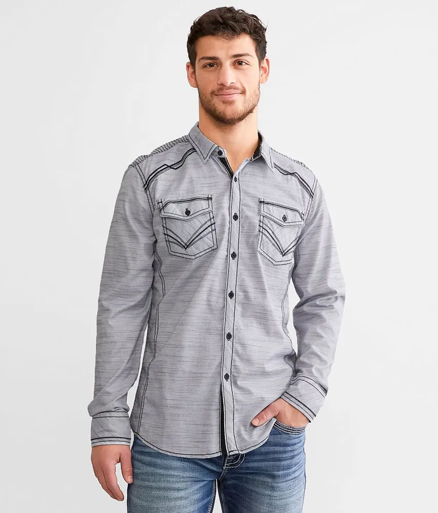 Buckle Black Marled Athletic Stretch Shirt