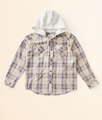 Boys - BKE Vintage Plaid Hooded Shirt