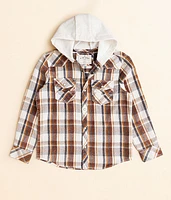 Boys - BKE Plaid Hooded Shirt