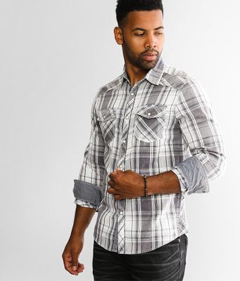 BKE Vintage Washed Plaid Standard Shirt