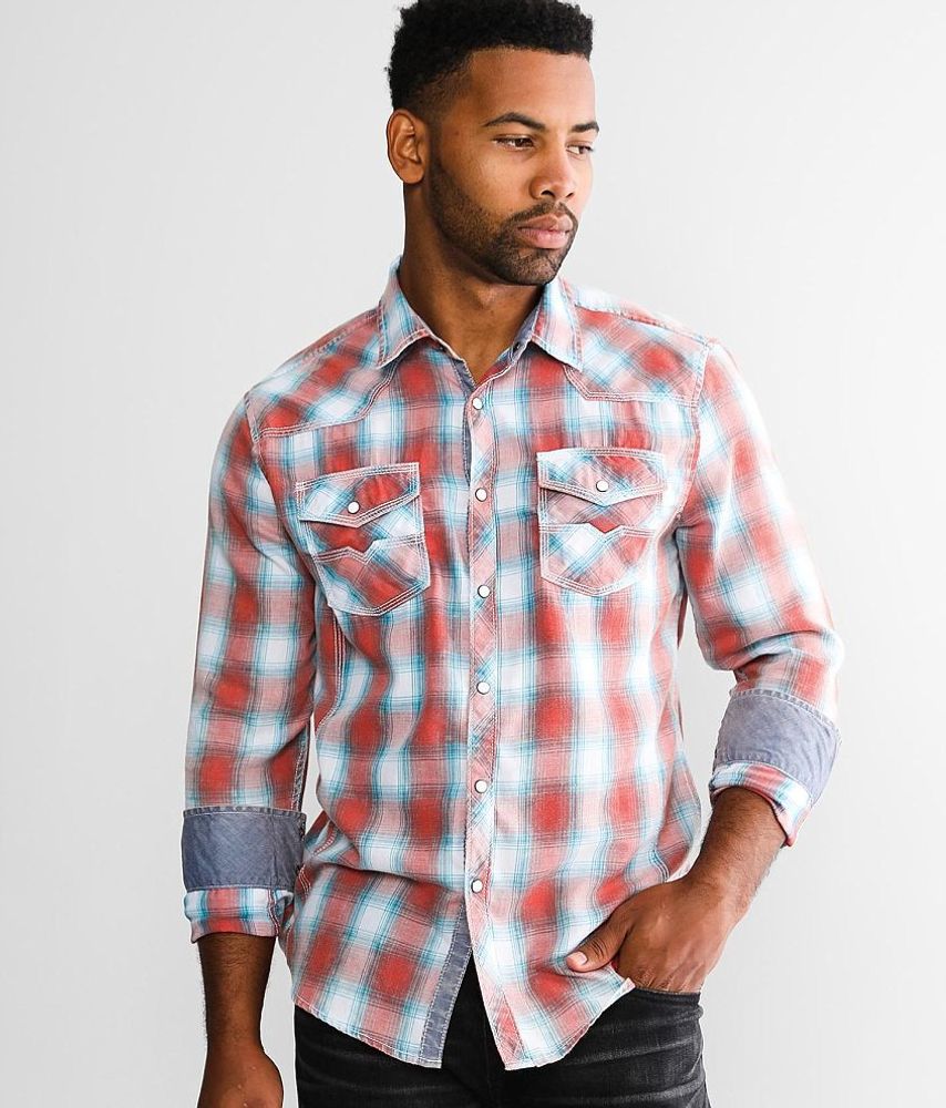 BKE Vintage Washed Plaid Athletic Shirt