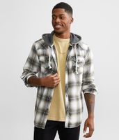 BKE Vintage Athletic Hooded Flannel Shirt