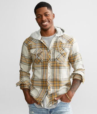 BKE Vintage Plaid Standard Hooded Shirt