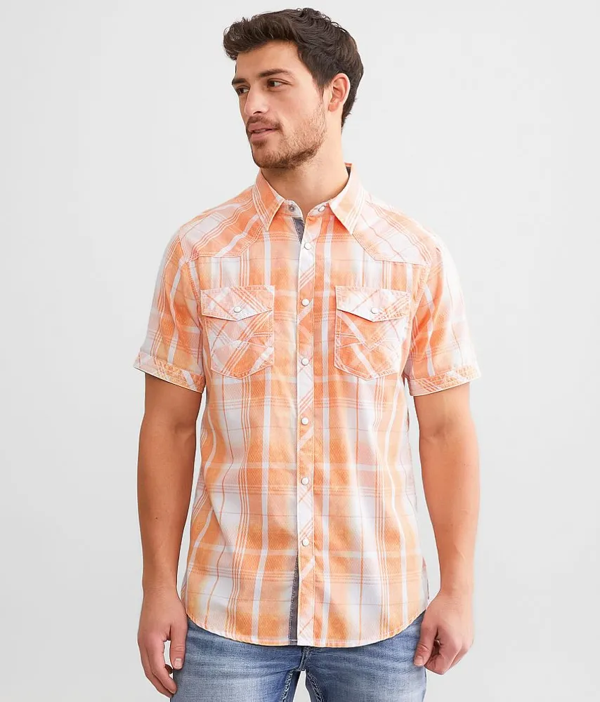 BKE Vintage Washed Plaid Standard Shirt