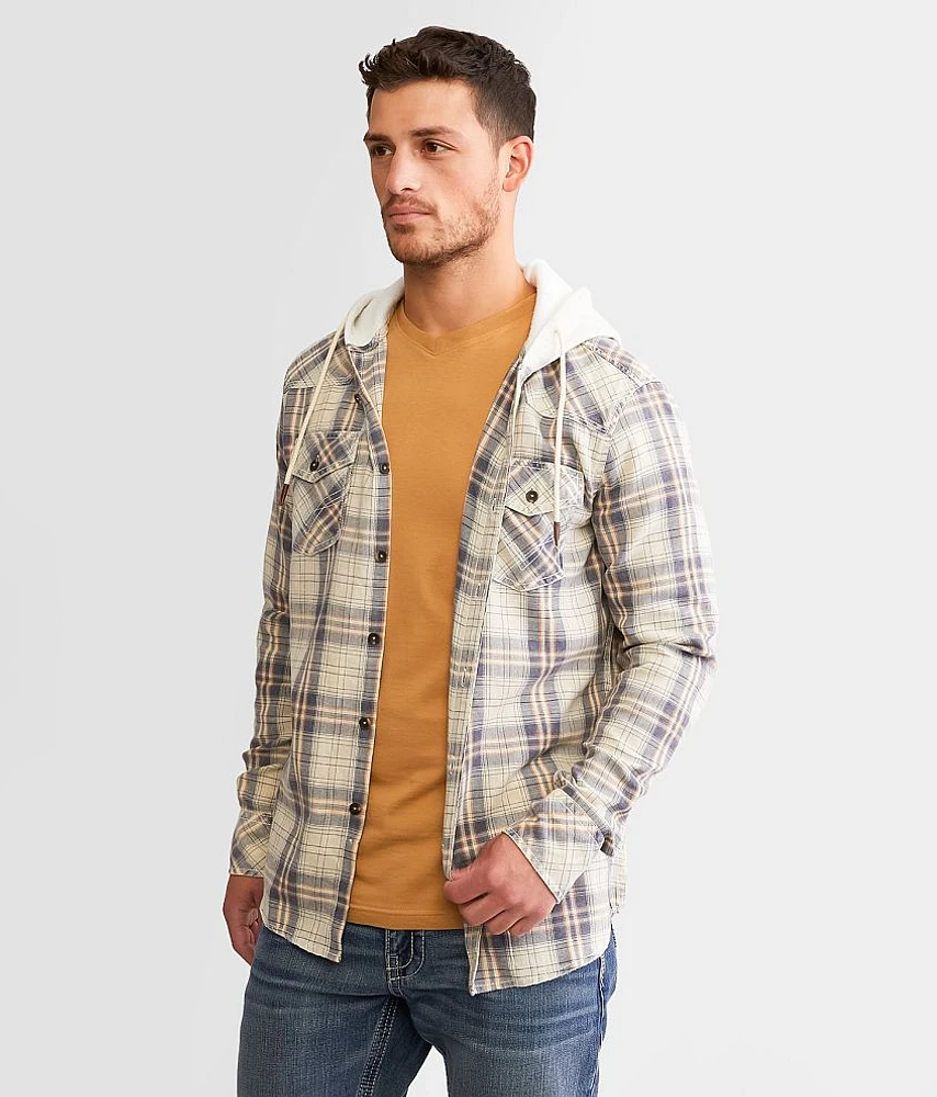 BKE Vintage Plaid Athletic Hooded Shirt