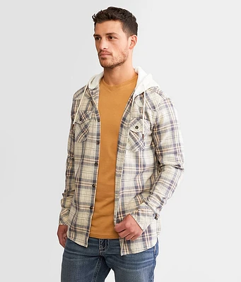 BKE Vintage Plaid Athletic Hooded Shirt