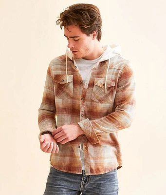 BKE Vintage Brushed Plaid Standard Hooded Shirt