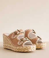 Rae Embroidered Wedge Sandal