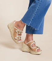 Rae Embroidered Wedge Sandal