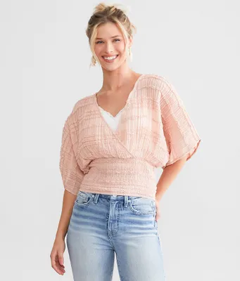 Fore Collection Pleated Ruffle Top