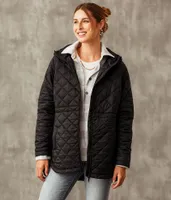 Buckle Black Quilted Puffer Jacket