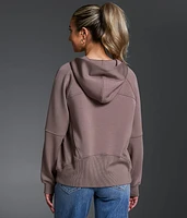 Pieced Rib Knit Hoodie