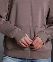 Pieced Rib Knit Hoodie