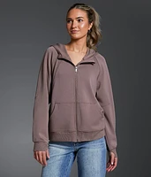 Pieced Rib Knit Hoodie