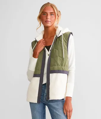 BKE Pieced Sherpa Hooded Vest