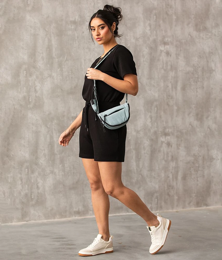 Buckle Black Athleisure Romper