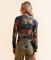 Raw Edge Mesh Top