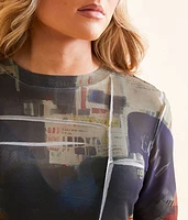 Raw Edge Mesh Top
