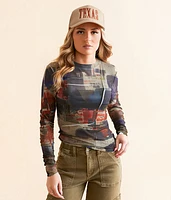 Raw Edge Mesh Top